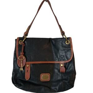 Vintage Fossil Shoulder Bag Long Live Vintage Black Brown 13x11
